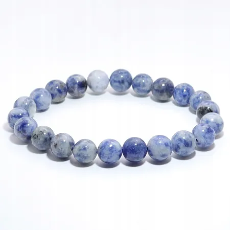 Bransoletka Sodalit bluedot: Naturalny kamień, 8mm kulka