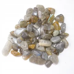 Labradoryt szary naturalny, kamienie z dziurką, otoczaki 3-10mm, Zestaw 20g