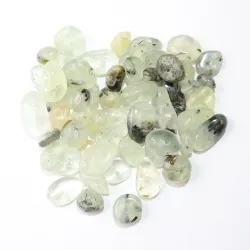 Prehnit naturalny, kamienie z dziurką, otoczaki 3-10mm, Zestaw 20g