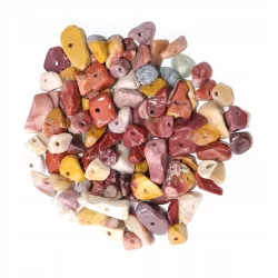 Jaspis mokait, kamienie z dziurką, otoczaki 3-10mm, Zestaw 20g