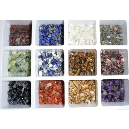 Obsydian śnieżny naturalny, kamienie z dziurką, otoczaki 3-10mm, Zestaw 20g