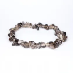 Bransoletka kryształ górski kwarc dymny drobny kamień naturalny gumka chips