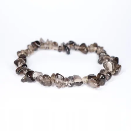 Bransoletka kryształ górski kwarc dymny drobny kamień naturalny gumka chips