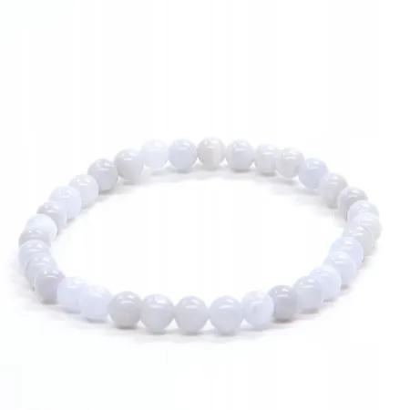Bransoletka z Agatu Blue Lace: Kamień naturalny kulka o rozmiarze 6mm