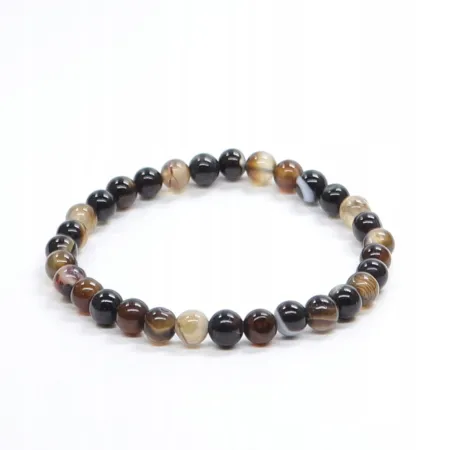 Bransoletka z Agatu Brązowego: Kamień naturalny kulka o rozmiarze 6mm