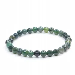Bransoletka z Agatu Mszysty: Kamień naturalny kulka o rozmiarze 6mm