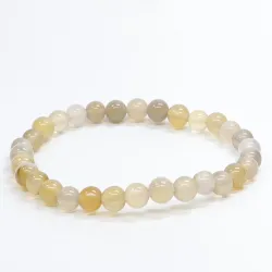 Bransoletka z Agatu Szary: Kamień naturalny kulka o rozmiarze 6mm