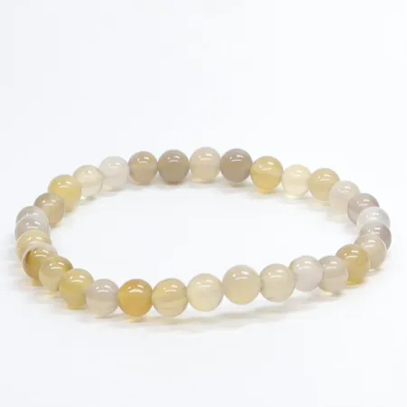 Bransoletka z Agatu Szary: Kamień naturalny kulka o rozmiarze 6mm