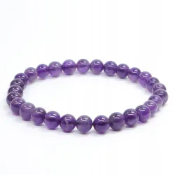 Bransoletka z Ametystu: Kamień naturalny kulka o rozmiarze 6mm