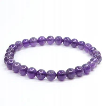Bransoletka z Ametystu: Kamień naturalny kulka o rozmiarze 6mm