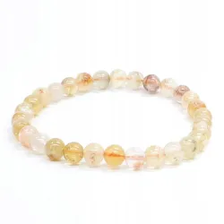 Bransoletka Cytryn kamień naturalny kulka 6mm elastyczna gumka