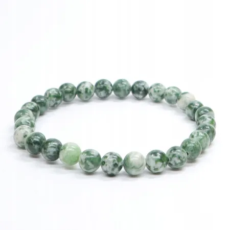 Bransoletka Green dot: Kamień naturalny kulka 6mm