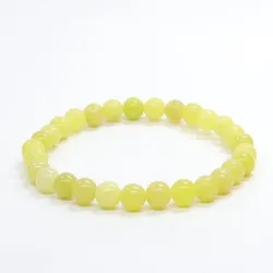 Bransoletka Jadeit cytrynowy: Kamień naturalny kulka o rozmiarze 6mm