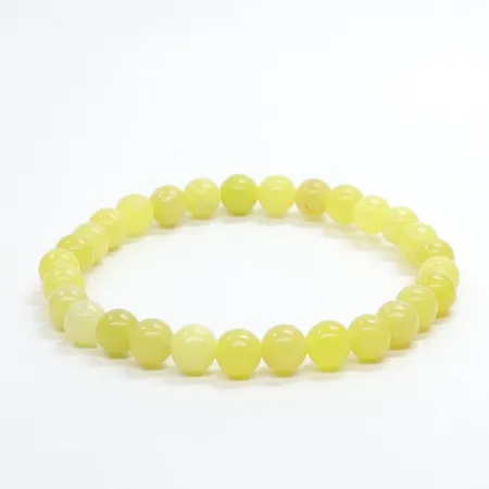 Bransoletka Jadeit cytrynowy: Kamień naturalny kulka o rozmiarze 6mm