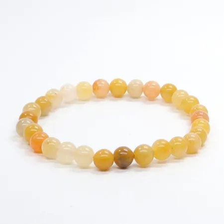 Bransoletka Jadeit pomarańczowy : Kamień naturalny kulka o rozmiarze 6mm
