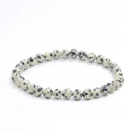 Bransoletka Jaspis dalmatyńczyk: Kamień naturalny kulka o rozmiarze 6mm