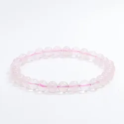 Bransoletka Kwarc różowy Madagaskar: Kamień naturalny kulka o rozmiarze 6mm