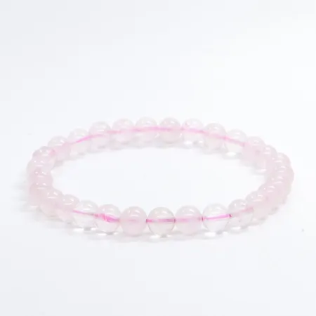 Bransoletka Kwarc różowy Madagaskar: Kamień naturalny kulka o rozmiarze 6mm
