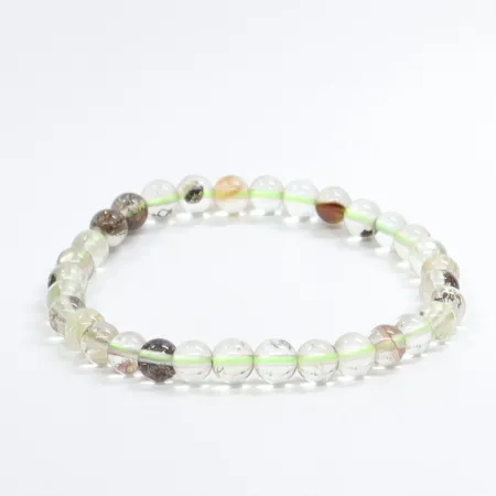 Bransoletka Kwarc zielony fantom: Kamień naturalny kulka o rozmiarze 6mm