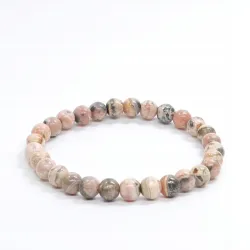 Bransoletka Rodochrozyt: Kamień naturalny kulka o rozmiarze 6mm