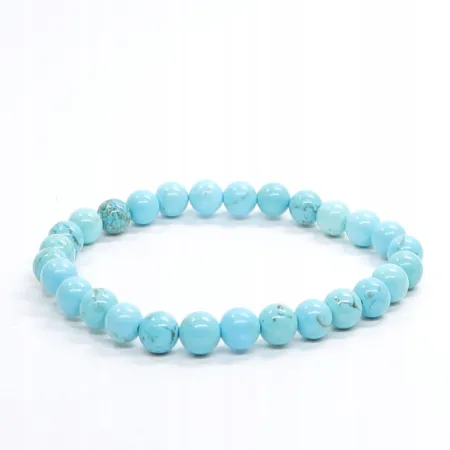 Bransoletka Turkus Mongolia: Kamień naturalny kulka o rozmiarze 6mm
