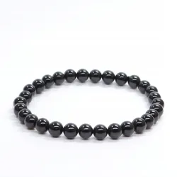 Bransoletka Turmalin czarny: Kamień naturalny kulka o rozmiarze 6mm