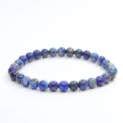 Bransoletka Lapis lazuli: Kamień naturalny kulka rozmiar 6mm