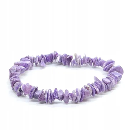 Bransoletka CZAROIT drobny naturalny kamień elastyczna gumka chips 18cm