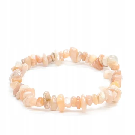 Bransoletka Kamień księżycowy pomarańczowy drobny chips