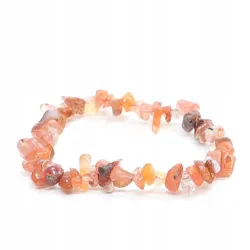 Bransoletka Agat czerwony kamień naturalny chips