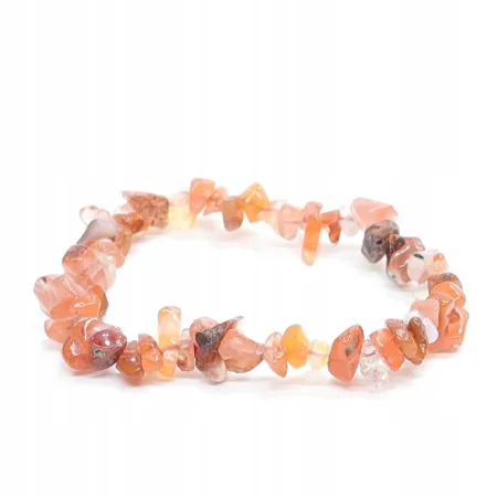 Bransoletka Agat czerwony kamień naturalny chips