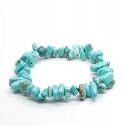 Bransoletka Turkmenit turkenit zielony drobny kamień naturalny chips 18cm