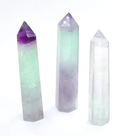 Fluoryt tęczowy wieża polerowany obelisk z kamienia naturalnego 1szt
