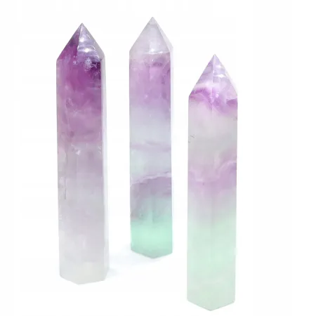Fluoryt tęczowy wieża polerowany obelisk z kamienia naturalnego 1szt