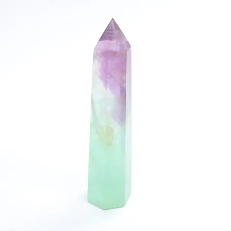 Fluoryt tęczowy wieża polerowany obelisk z kamienia naturalnego 1szt