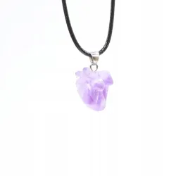 Ametyst wisiorek amulet regulowany woskowany sznurek 55cm