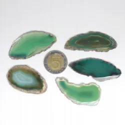 Agat zielony plaster polerowany mały 1szt. dł. 3,5-7 szer. 2-5,5cm