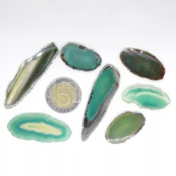 Agat zielony plaster polerowany mini 1szt. dł. 2,5-5,5 szer. 1-2,7cm