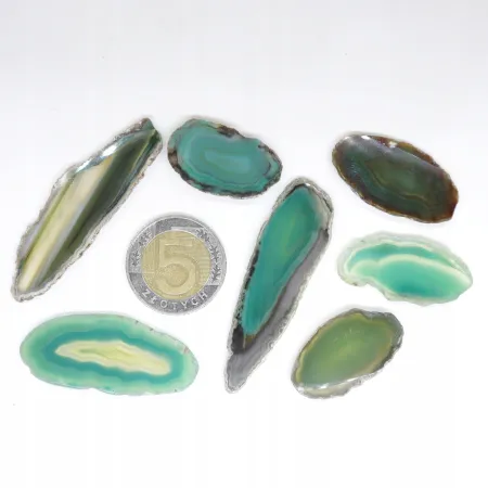 Agat zielony plaster polerowany mini 1szt. dł. 2,5-5,5 szer. 1-2,7cm