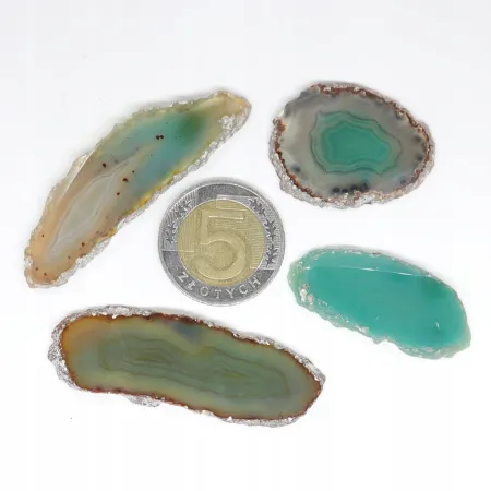 Agat zielony plaster polerowany mini 1szt. dł. 2,5-5,5 szer. 1-2,7cm