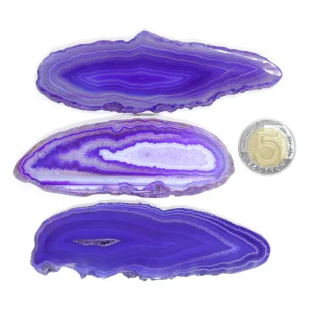 Agat fioletowy plaster XL podłużny 1szt. dł. 9,1-12,4 szer. 3,2-5,1cm