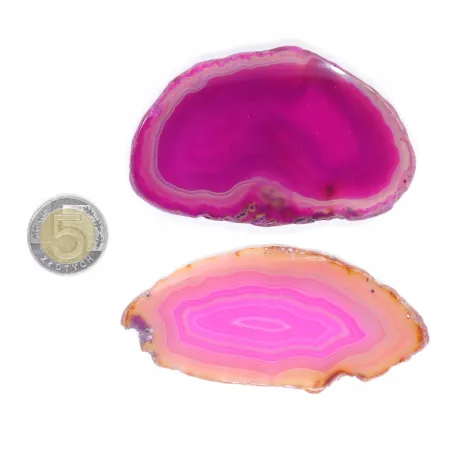 Agat różowy plaster polerowany podłużny 1 szt. dł. 7,4-11,7 szer. 3,2-5,5cm