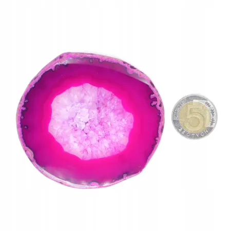 Agat różowy plaster polerowany owalny XL 1 szt. dł. 7-9,3 szer. 5,8-7,9cm