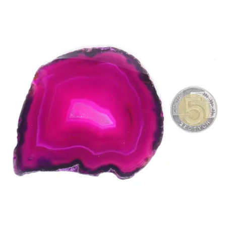 Agat różowy plaster polerowany owalny XL 1 szt. dł. 7-9,3 szer. 5,8-7,9cm