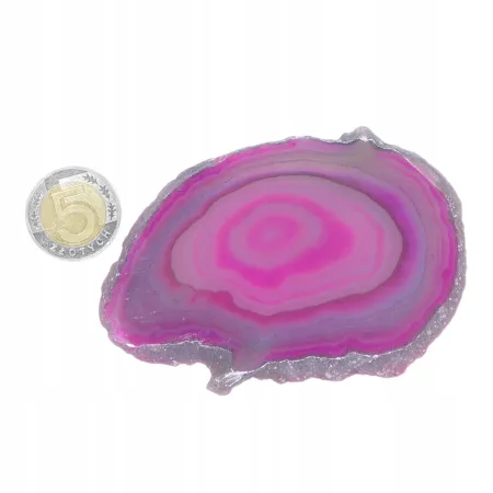 Agat różowy plaster polerowany owalny XL 1 szt. dł. 7-9,3 szer. 5,8-7,9cm