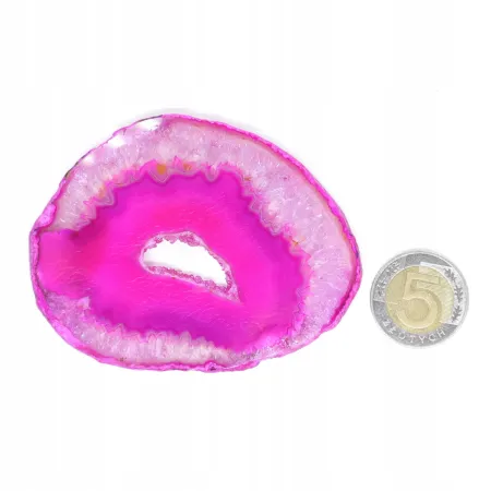 Agat różowy plaster polerowany owalny XL 1 szt. dł. 7-9,3 szer. 5,8-7,9cm