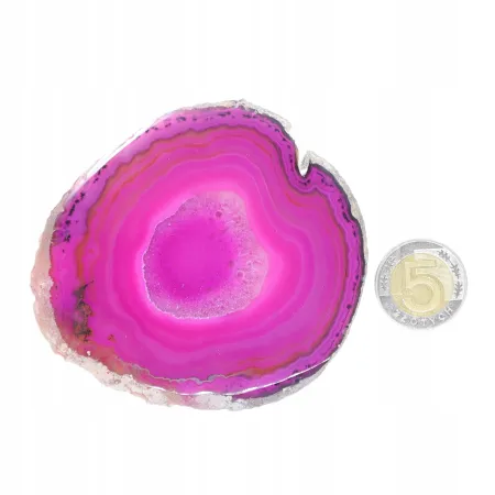 Agat różowy plaster polerowany owalny XL 1 szt. dł. 7-9,3 szer. 5,8-7,9cm