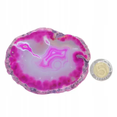 Agat różowy plaster polerowany owalny XL 1 szt. dł. 7-9,3 szer. 5,8-7,9cm