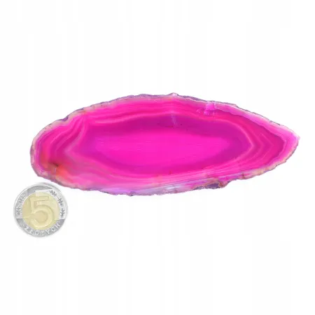 Agat róż plaster polerowany podłużny XL 1 szt. dł. 8,9-11,8 szer. 4,4-5,7cm