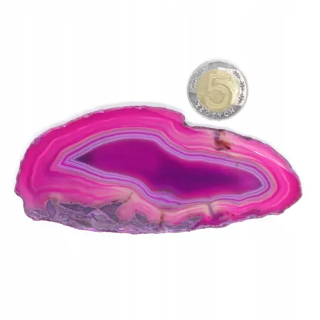 Agat róż plaster polerowany podłużny XL 1 szt. dł. 8,9-11,8 szer. 4,4-5,7cm